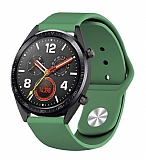 Eiroo Huawei Watch GT 2 Spor Silikon Koyu Yeşil Kordon (46 mm)