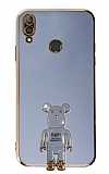 Eiroo Huawei Y7 2019 Baby Bear Standl Mavi Silikon Klf