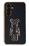 Eiroo Samsung Galaxy S23 Ultra Bearbrick Standl Siyah Silikon Klf