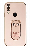 Eiroo Huawei Y9 Prime Baby Panda Standl Pembe Silikon Klf