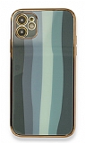 Eiroo Hued iPhone 12 6.1 inç Cam Yeşil Rubber Kılıf