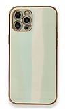 Eiroo Hued iPhone 12 Pro Max 6.7 inç Cam Açık Yeşil Rubber Kılıf