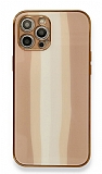Eiroo Hued iPhone 12 Pro Max 6.7 inç Cam Rose Gold Rubber Kılıf