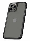 Eiroo Hybrid Color iPhone 11 Pro Max Siyah Silikon Kılıf
