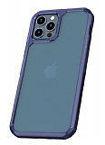 Eiroo Hybrid Color iPhone 12 Pro Max 6.7 inç Mavi Silikon Kılıf