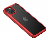 Eiroo Hybrid Color iPhone 13 Kırmızı Silikon Kılıf