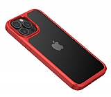 Eiroo Hybrid Color iPhone 13 Pro Max Krmz Silikon Klf