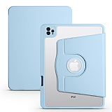 Eiroo iPad 10.9 2022 10. Nesil Kalem Bölmeli Döner Standlı Mavi Kılıf
