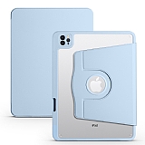 Eiroo Apple iPad Pro 11 Kalem Blmeli Dner Standl Mavi Klf
