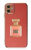 Eiroo iPhone 11 Aynalı Parfüm Standlı Kırmızı Silikon Kılıf