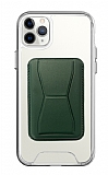 Eiroo iPhone 11 Pro Max Yeşil Kartlıklı Standlı Ultra Koruma Kılıf