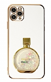 Eiroo iPhone 11 Pro Max Parfüm Şişesi Standlı Beyaz Silikon Kılıf