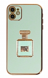 Eiroo iPhone 12 Aynalı Parfüm Standlı Yeşil Silikon Kılıf