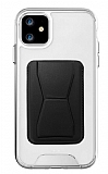 Eiroo iPhone 12 Siyah Kartlıklı Standlı Ultra Koruma Kılıf