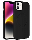 Eiroo iPhone 12 MagSafe Özellikli Siyah Silikon Kılıf