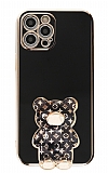 Eiroo iPhone 12 Pro Max Lks Ay Standl Siyah Silikon Klf