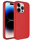 Eiroo iPhone 12 Pro MagSafe Özellikli Kırmızı Silikon Kılıf