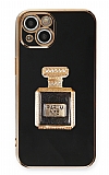 Eiroo iPhone 13 Aynal Parfm Standl Siyah Silikon Klf