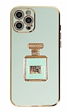 Eiroo iPhone 12 Pro Max Aynalı Parfüm Standlı Yeşil Silikon Kılıf