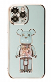 Eiroo iPhone 12 Pro Max Candy Bear Standl Yeil Silikon Klf