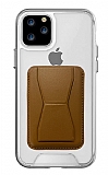 Eiroo iPhone 12 Pro Max Kahverengi Kartlıklı Standlı Ultra Koruma Kılıf