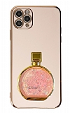 Eiroo iPhone 12 Pro Parfüm Şişesi Standlı Pembe Silikon Kılıf