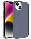 Eiroo iPhone 13 MagSafe Özellikli Gri Silikon Kılıf