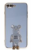 Eiroo iPhone 7 Plus / 8 Plus Baby Bear Standlı Mavi Silikon Kılıf