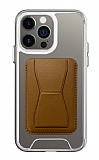 Eiroo iPhone 13 Pro Max Kahverengi Kartlıklı Standlı Ultra Koruma Kılıf