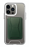Eiroo iPhone 13 Pro Max Yeşil Kartlıklı Standlı Ultra Koruma Kılıf