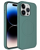 Eiroo iPhone 13 Pro Max MagSafe Özellikli Yeşil Silikon Kılıf