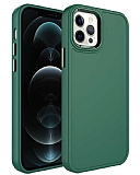 Eiroo iPhone 13 Pro Metal Çerçeveli Yeşil Rubber Kılıf