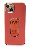 Eiroo iPhone 14 Baby Panda Standl Krmz Silikon Klf