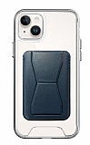 Eiroo iPhone 14 Lacivert Kartlıklı Standlı Ultra Koruma Kılıf