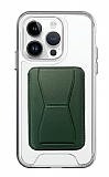 Eiroo iPhone 14 Pro Max Yeşil Kartlıklı Standlı Ultra Koruma Kılıf
