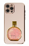 Eiroo iPhone 14 Pro Max Parfüm Şişesi Standlı Pembe Silikon Kılıf