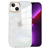 Eiroo iPhone 15 Hologram Kalpli Silikon Kenarl effaf Rubber Klf