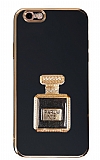 Eiroo iPhone 6 / 6S Aynalı Parfüm Standlı Siyah Silikon Kılıf