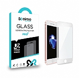 Eiroo iPhone 6 Plus / 6S Plus Full Tempered Glass Beyaz Mat Cam Ekran Koruyucu