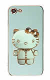 Eiroo iPhone 7 / 8 Aynalı Kitty Standlı Yeşil Silikon Kılıf