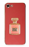 Eiroo iPhone 7 / 8 Aynalı Parfüm Standlı Kırmızı Silikon Kılıf
