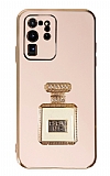 Eiroo Samsung Galaxy S20 Ultra Aynalı Parfüm Standlı Pembe Silikon Kılıf