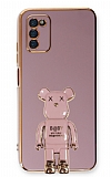 Eiroo Samsung Galaxy A03s Baby Bear Standl Mor Silikon Klf