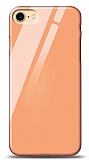 Eiroo iPhone 7 / 8 Silikon Kenarl Turuncu Cam Klf