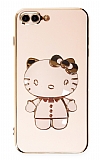 Eiroo iPhone 7 Plus / 8 Plus Aynalı Kitty Standlı Pembe Silikon Kılıf
