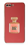 Eiroo iPhone 7 Plus / 8 Plus Aynalı Parfüm Standlı Kırmızı Silikon Kılıf
