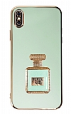 Eiroo iPhone X / XS Aynalı Parfüm Standlı Yeşil Silikon Kılıf