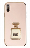 Eiroo iPhone X / XS Aynalı Parfüm Standlı Pembe Silikon Kılıf