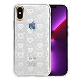 Eiroo iPhone X / XS Hologram Kalpli Silikon Kenarl effaf Rubber Klf
