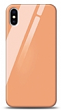 Eiroo iPhone X / XS Silikon Kenarlı Turuncu Cam Kılıf